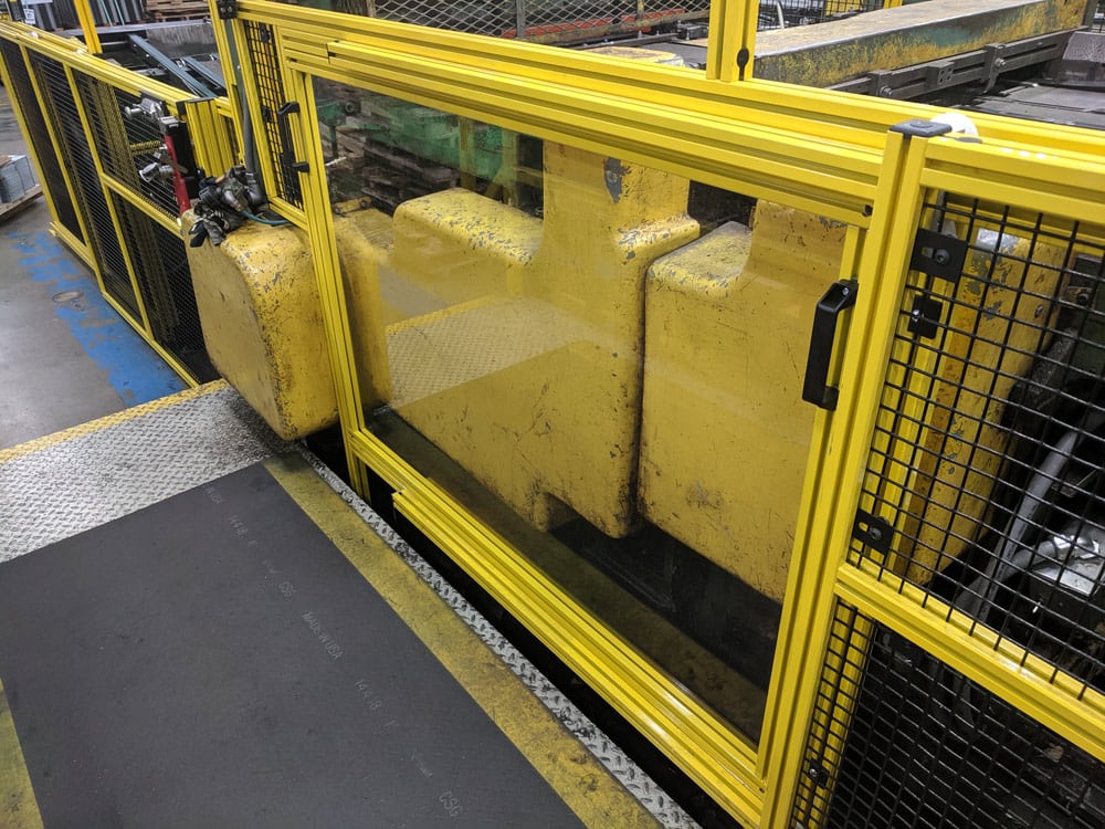 machine guarding around a packaging production line