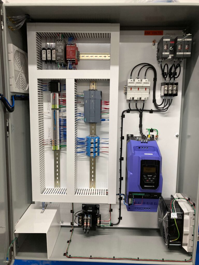 AyrDyne filter monitoring panel open showing the interior