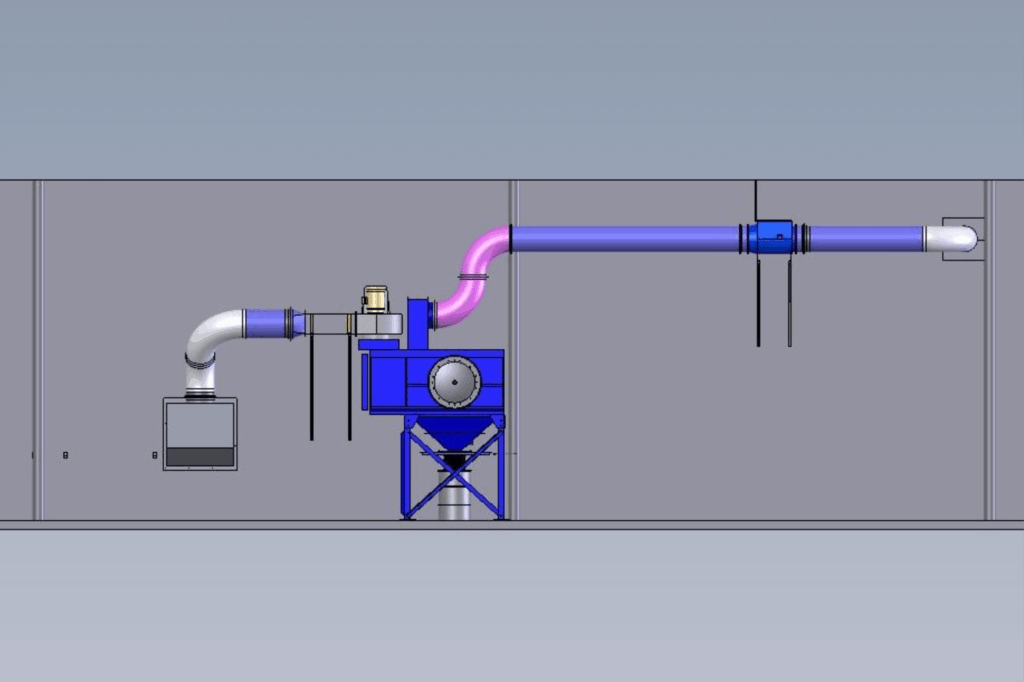 system design for a dust collector and explosion protection