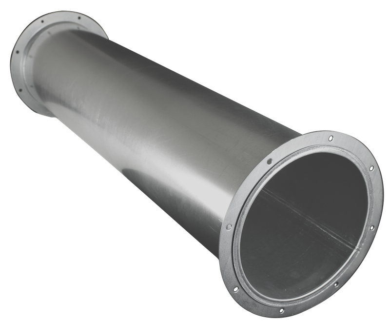 A length of flanged duct laying horizontally.