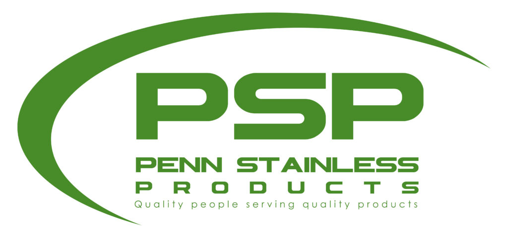 The logo for Penn Stainless Products features a curved green line above the name of the company