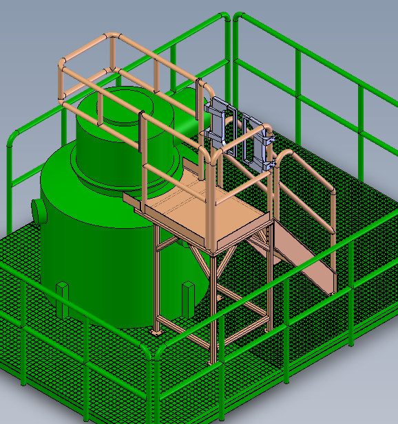 3D model of stainless-steel platform (top view)