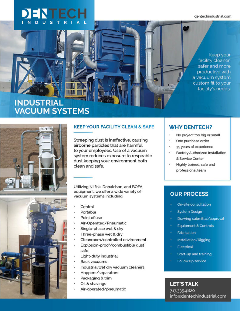 Industrial vacuum systems line card